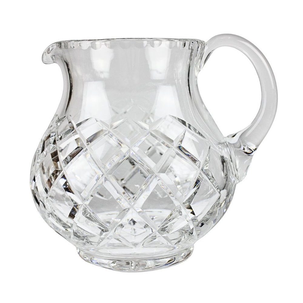 Stuart Crystal Pitcher Rare Vintage Pattern STU66 Crisscross Cut Star Burst 6 in